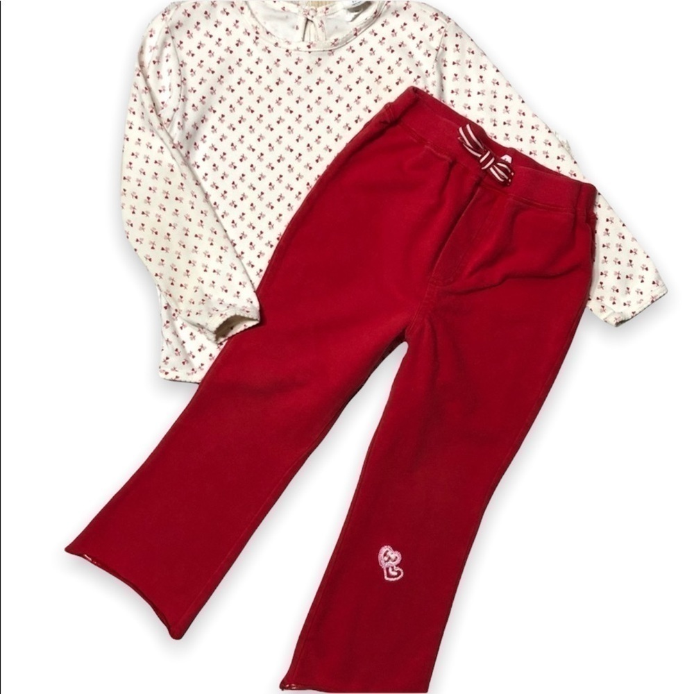BABY Gap Heart Print Top and‎ Pants Valentines Day 3T